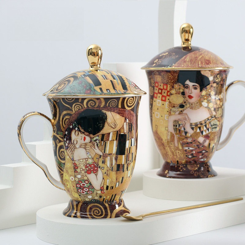 Celadon Ceramic Cup - Taza de Cerámica Europea con Tapa