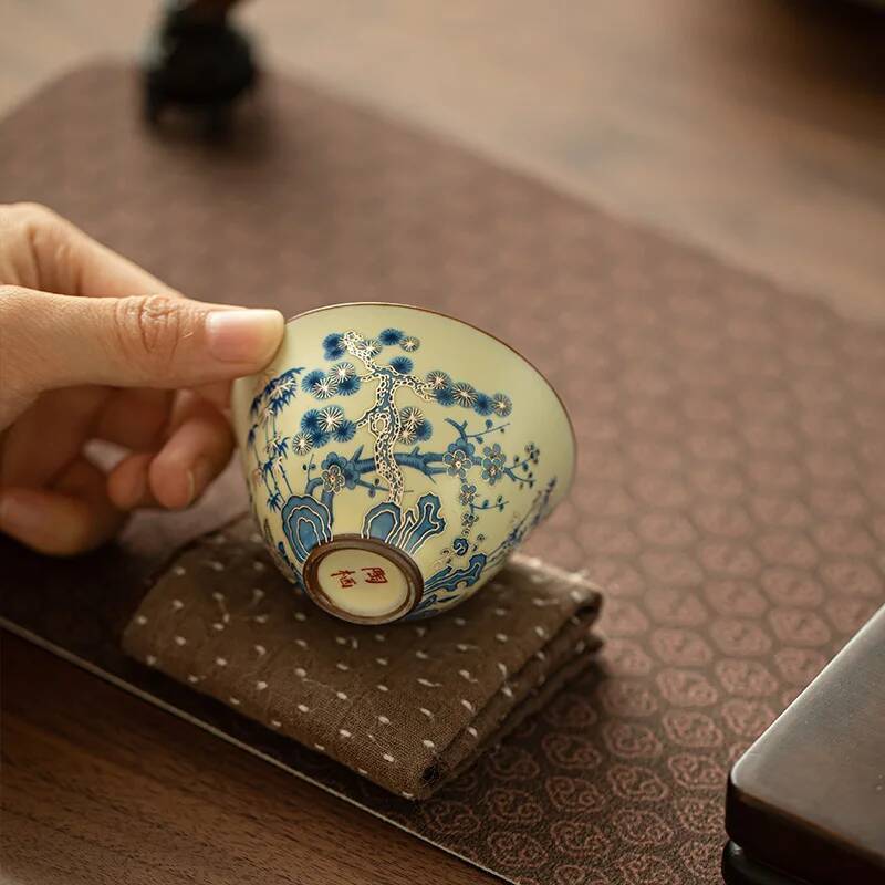Taza de té de cerámica azul y  - Celadon Ceramic Cup reseña y precio